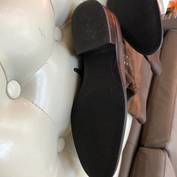 Genuine leather brown boots, Macys Alfani suede and stud detail - Picture 12 of 15